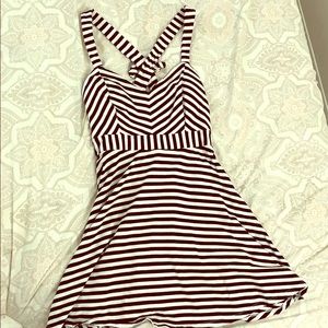 Large striped sweetheart cut dress